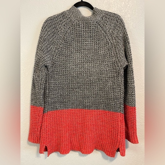 Line & Dot Chunky Knit Colorblock Open Front Oversize Cardigan Women's Small - Picture 6 of 11